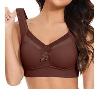 Seamless Jelly Bras for Women UK Bra UK for Older Women Seamless Posture Correcting Wireless Bras for Woman UK Full Coverage Pull Up Sport Bralettes for Seniors Plus Size Everyday Underwear Coffee