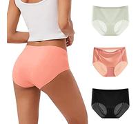 Seamless Knickers For Women - Women's Panties Ice Silk Seamless Breathable Comfortable Soft Stretchy High Waist Cut Edge No Show Wicking Chafing Control Thin Daily Wear 3PCS