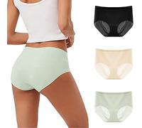 Seamless Knickers For Women - Women's Panties Ice Silk Seamless Breathable Comfortable Soft Stretchy High Waist Cut Edge No Show Wicking Chafing Control Thin Daily Wear 3PCS