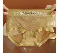 Seamless Lace Women's Underwear, Ultra Thin Triangle Pants, Low Waist Cotton Fabric, Regular Length, Perfect for Year Round Wear (XL(L(50kg-60kg) Green)