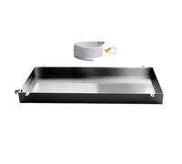 Seamless Laser Welded Drip Tray with Flexible Drain Hose for AC Units, Kitchen, Plants, Pets