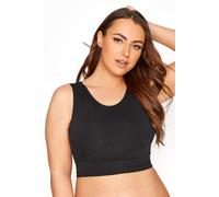 Seamless Longline Padded Bralette Top Yours Black 22-24