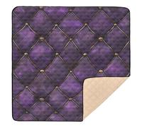 Seamless Luxury Quilted Purple Large Stylish Baby Activity Play Mat for Indoor Outdoor Washable Infant Play Mat for Baby Toddler Infant, 50'' x 50''