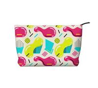 Seamless Memphis Corduroy Makeup Bag with Zip, Cosmetic Pouch for Travel, Toiletries and Everyday Use