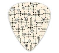 Seamless Mid Century Modern Pattern Guitar Picks 12 Packs - Variety Guitar Picks Plectrums Thin, Medium, Heavy 0 .46/0.71/0.96mm