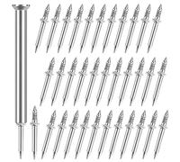 Seamless Nail with Double-Headed Skirting Thread, Pack of 100 Nail for Skirting Boards without Marks, Double-Headed Nails, Invisible Safety Screws, Nail-Specific Sleeve Tool (Pack of 100)