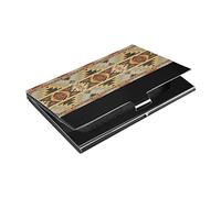 Seamless Native American Southwest Aztec, Navajo Retro Geometric Business Card Holder Leather, Slim Credit Card Case Stainless Steel Wallet for Women and Men Unisex Business Card Holder