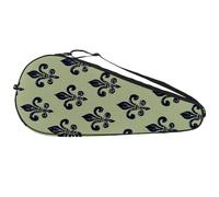 Seamless Navy Blue Fleur-de-Lis Pattern Racquet Tennis Bag Lightweight Racquet Holder for Beginner Tennis Players