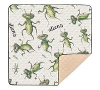 Seamless Pattern Aliens Cute Foldable Baby Playmat for Floor Comfortable Baby Crawling Mat for Baby Toddler Infant, 50'' x 50''