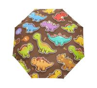 Seamless Pattern Cartoon Dinosaurs Umbrella Automatic Folding Men Women Travel Umbrellas Auto Open Close Sun Blocking Windproof