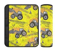 Seamless Pattern Gray Tractor Comfort Seat Belt Pad Shoulder Pads for Adults Seatbelt Covers for Boys Girls 2 Pieces 10 * 7.7in