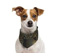 Seamless Pattern Of Exotic Jungle Tropical Golden Palm Leaves,Dog Bandanas Cotton Pet Scarf Adjustable Bibs for Pet,M