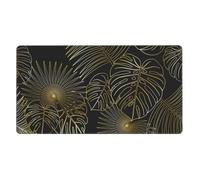 Seamless Pattern Of Exotic Jungle Tropical Golden Palm Leaves,Mouse Pad Large Desk Pad Computer Keyboard Mouse Mat With Non Slip Rubber Base 40 x 70 cm