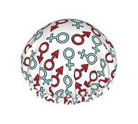 Seamless Pattern Of Sex Symbols Waterproof Shower Cap,Elastic Bathing Hair Cap Environmental Protection Hair Bath Caps, Double WaterproofBathing Shower Hat