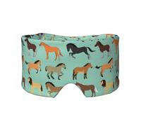 Seamless Pattern with Horses in Flat Style, Full Eye Covers Light Blocking Eye Mask Sleep Eye and Ear Muffs