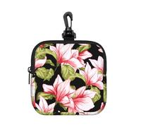 Seamless Pattern with Magnolia Flower, Square Zipper Storage Bag, Neoprene Coin Purse, Small Wallets, Change Pouch, Change Purse