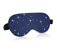 Seamless Pattern with Night Sky and White Shiny Stars on Dark Blue Adjustable Sleep Mask Lightweight Blindfold with Fashion Patterns Elastic Hidden Strap Relaxing Light Block 9.45 x 3.9 inch