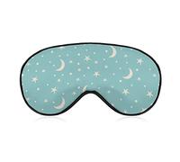 Seamless Pattern with Stars and Moons Sleep Mask Blindfold for Sleeping Elastic Blackout Eye Mask Cover for Full Night's Sleep Travel and Nap