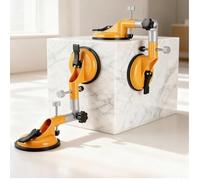 Seamless Seam Setter for Countertop Installation, Adjustable 90-270° Suction Cup Tool with 450mm Metal Body, Yellow, for Granite, Quartz & Laminate