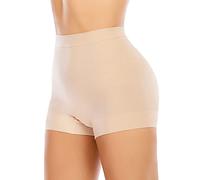 Seamless Shaping Boyshorts Panties for Women Slip Shorts Under Dress Tummy Control Shapewear Underwear, Basic Beige, Medium