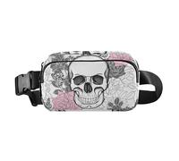 Seamless Skull Happy Halloween Flowers Day Dead Fashion Fanny Pack Waist Bag for Men Women Waterproof Sling Bag Travel Essential with Adjustable Strap for Travel Gym Work, Multicolor, One Size,