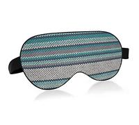 Seamless Striped Knitted Grey Green Blue White Eye Masks Cover Blocks Light Sleep Mask Shade Cover Blindfold Relaxing Eyeshade Cover with Adjustable Head Strap for Men Women Kids