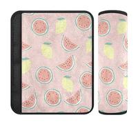 Seamless Summer Pattern Watermelon Gold Lemon Soft Seat Strap Shoulder Pads Covers for Kids Seatbelt Cushion for Babys 2 Pack 10 * 7.7in