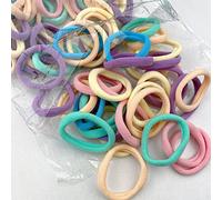 Seamless Thick Hair Ties 100 Pcs, Ponytail Holders Hair Accessories, Elastics Hair Bands No Damage for Thick Hair (Light Color)
