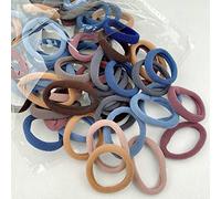 Seamless Thick Hair Ties 100 Pcs, Ponytail Holders Hair Accessories, Elastics Hair Bands No Damage for Thick Hair (Dark Color)