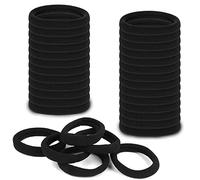 Seamless Thick Hair Ties 100 Pcs, Ponytail Holders Hair Accessories, Elastics Hair Bands No Damage for Thick Hair (Black)