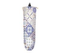 Seamless Tiles Portuguese Spanish Italian Plastic Grocery Bag Holder Grocery Bag Holder Dispenser for Kitchen, Plastic Bag Organizer Wall Mount Reusable Shopping Bag Organizer 1 Pack