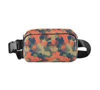 Seamless Tomatoes Vegetable Waterproof Waist Bag Fanny Pack with Adjustable Strap for Workout Running Hiking, Military Camo Pattern Forest Slate, One Size