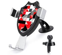 Seamless Triangles Geometric Shapes Black Red White Grey Pattern Universal Car Phone Mount, Windshield Vent Phone Mount, Durable Handsfree Stand Strong Suction Cell Phone Holder for Men Women