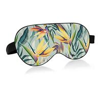 Seamless Tropical Flower Plant Leaf Eye Masks Cover Blocks Light Sleep Mask Shade Cover Blindfold Relaxing Eyeshade Cover with Adjustable Head Strap for Men Women Kids