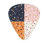 Seamless Vector Terrazzo Patterns,12 Pcs Guitar Pick,3 Different Thickness Plectrums for Acoustic Guitar Bass Ukulele (0.46mm 0.96mm 0.71mm)