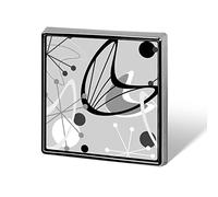 Seamless Vintage Atomic Retro mid Century 1950 Black Grey Style Square Badge Smooth Surface Lapel Tie Pin, Lightweight Badge for Women Men Office Worker Nurse Teacher Student Shirts Backpack