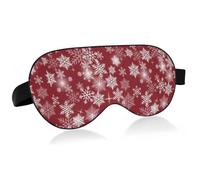 Seamless White Snowflake Sparkle Stars on Red Adjustable Sleep Mask Lightweight Blindfold with Fashion Patterns Elastic Hidden Strap Relaxing Light Block 9.45 x 3.9 inch