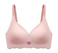 Seamless Wireless Bra for Women Ultra Light Fabric Layer Offers Invisible Coverage Under Sheer or Tight Outfits Without Visible Lines (L Pink)