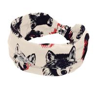 Seamless Wolves Aesthetic Pattern Wide Headbands for Women, Yoga Workout Head Bands Wide Elastic Hair Bands for Washing Face Makeup