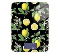 Seamless Yellow Lemons with Green Leaves White Flowers on Black Tempered Glass Kitchen Scales, Digital Weight Grams and Oz Food Scales for Cooking Baking Meal Prep Home Weight Loss Health Diet