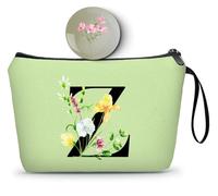 SEAMOON Birthday Maid of Honor Gifts for Women Her Mom Team Teacher Friend Bridesmaid Bride Personalized Makeup Cosmetic Bag with Mirror Valentines Mothers Day Christmas Graduation, Green, Z