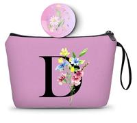 SEAMOON Birthday Maid of Honor Gifts for Women Her Mom Team Teacher Friend Bridesmaid Bride Personalized Makeup Cosmetic Bag with Mirror Valentines Mothers Day Christmas Graduation, Purple, D