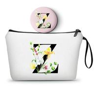 SEAMOON Initial Gifts,Monogram Gifts,Monogrammed Gifts for Women,Gifts for Mom from Daughter,Bride Gifts,Cosmetic Bag with Mirror,Sister Birthday Gift Ideas,Personalized Gifts,Christmas Gifts,Z, White