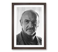 Sean Connery Framed Print | A2 Walnut Framed Wall Art | Ready to Hang | Modern Nature Picture | Living Room Bedroom Lounge Office