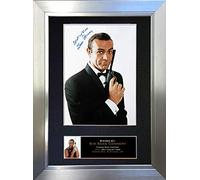 SEAN CONNERY JamesBond 007 Signed Autograph Mounted Photo Reproduction PRINT A4 Rare Perfect Birthday (297 x 210mm) #130 (Silver Frame)
