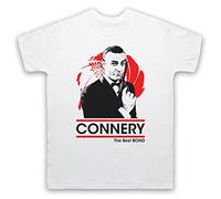 Sean Connery The Best Bond British Spy Secret Agent 00 Double O Mens T-Shirt, White, XL