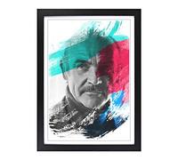 Sean Connery V2 Framed Print | A2 Black Framed Wall Art | Ready to Hang | Modern Nature Picture | Living Room Bedroom Lounge Office