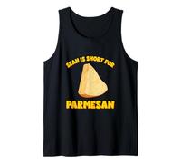 Sean is Short for Parmesan Funny Cheese Pun Cheesy Dad Joke Tank Top