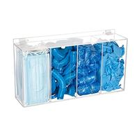 SEANADO Hairnet & Shoe Cover Dispenser Disposable Mask Acrylic Storage 4 Containers Plastic Glove Box Holder Clear Standing/Wall Mount Organizing Sanitation Tool - Laboratory, Kitchen & Restaurant