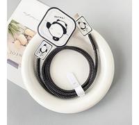 Seanai Charger Cover Protection Set, Compatible with Apple 40W Dynamic Power Adapter (with 60W Max), Fun & Adorable Flexible TPU Charger Case + Spiral Data Cable Protector, Cute Panda Butt (5in1)